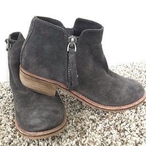 Gray zip booties